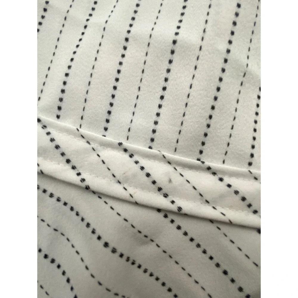 Jodi Kristopher White Black Dotted Stripe Ruffle Hem Mini Skirt Size 5 9675-X210